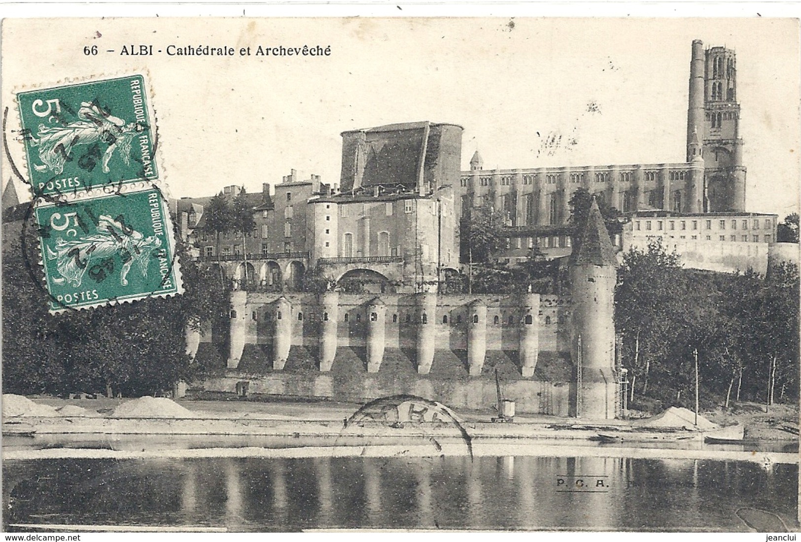 ALBI . CATHEDRALE ET ARCHEVECHE . AFFR LE 21-2-1911 SUR RECTO - Albi