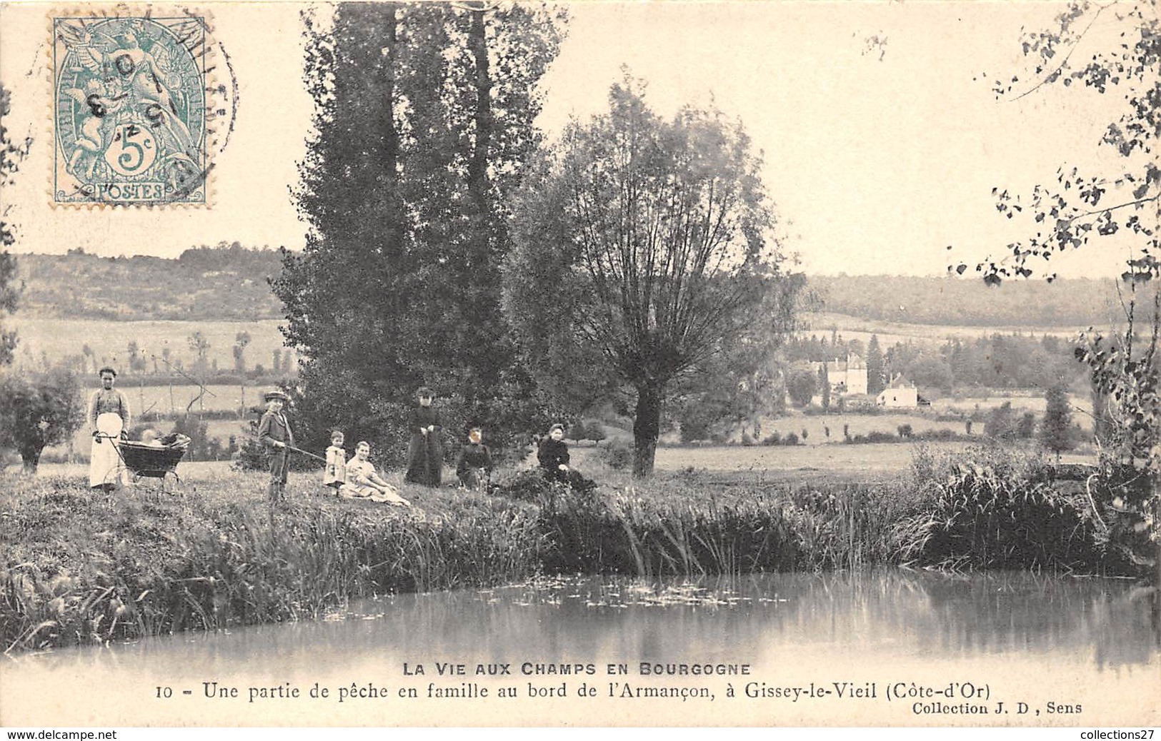 21-GISSEY-LE-VIEIL- UNE PARTIE DE PÊCHE AU BORD DE L'ARMANCON - Autres & Non Classés