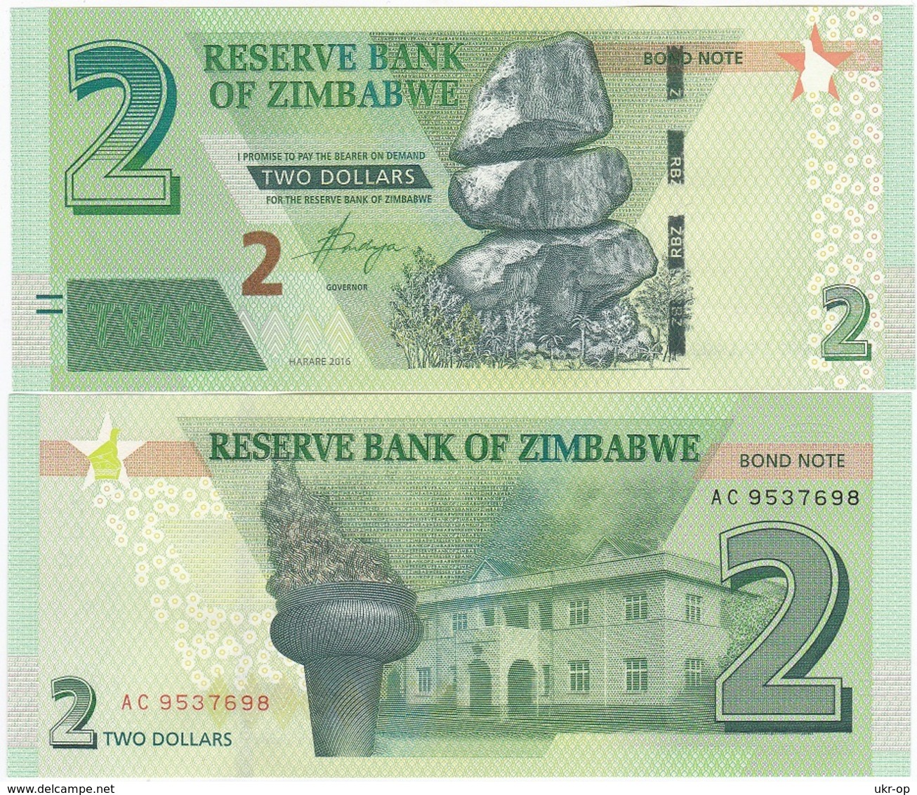 Zimbabwe - 2 Dollars 2016 / 2017 UNC Ukr-OP - Zimbabwe