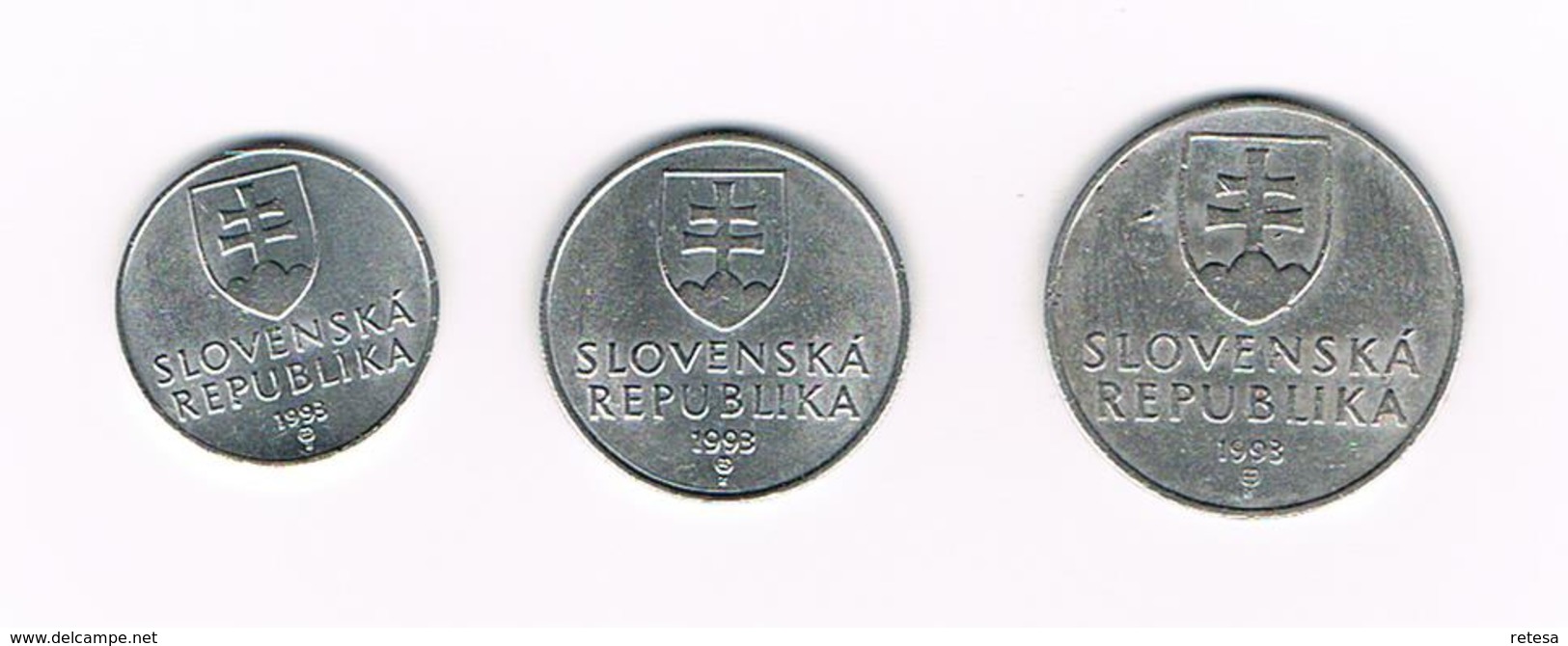 SLOVAKIA  10 - 20 - 50  HALIERS  1993 - Slovaquie