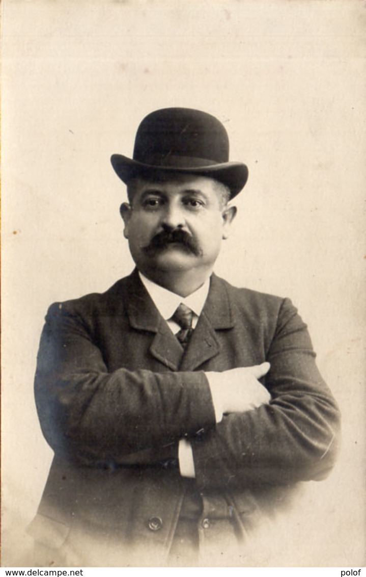 Carte Photo Non Localisée - Homme Avec Chapeau Melon   (106200 - Photographs