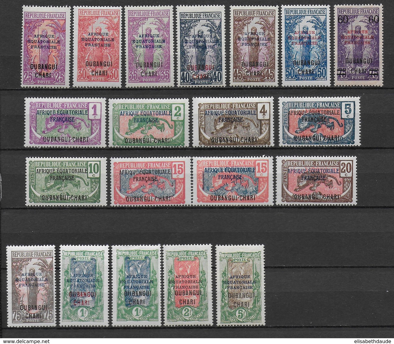 OUBANGUI - YVERT N° 43/62 *  - COTE = 23 EUROS - CHARNIERE LEGERE - Unused Stamps