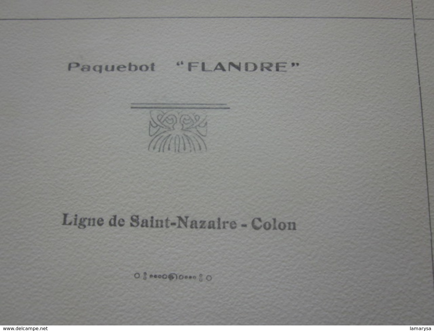 14 JANV 1939 MENU PAQUEBOT FLANDRES"LIGNE DE SAINT NAZAIRE-COLON-COMPAGNIE GÉNÉRALE TRANSATLANTIQUE-FRENCH LINE ILLUSTRÉ - Menükarten