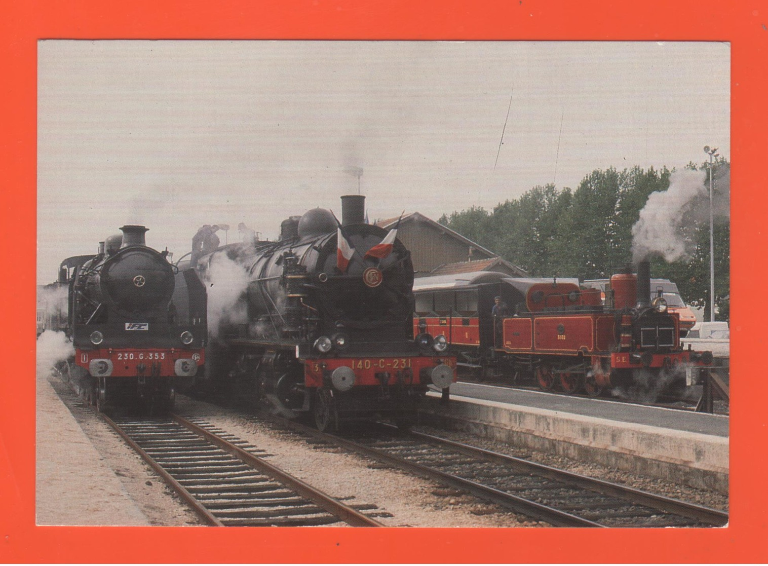 PL/2 FESTIVAL VAPEUR GARE DE PROVINS LOCOMOTIVE 230 G 353 140 C 231 D AJECTA ET O3O T RIMAUCOURT / écrite Timbre Poste - Trains