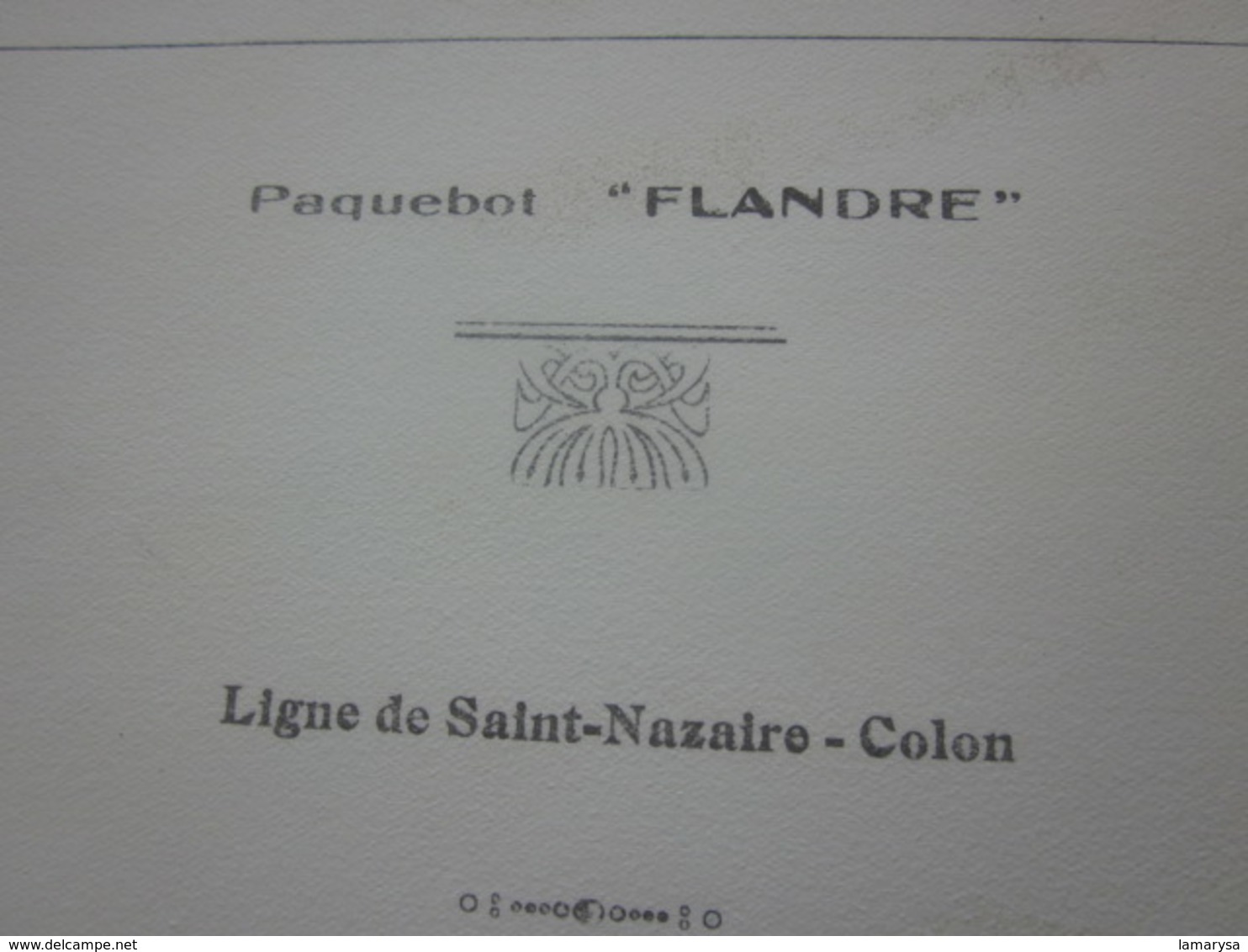 9 JANV 1939 MENU PAQUEBOT FLANDRES"LIGNE DE SAINT NAZAIRE-COLON-COMPAGNIE GÉNÉRALE TRANSATLANTIQUE-FRENCH LINE ILLUSTRÉ - Menus