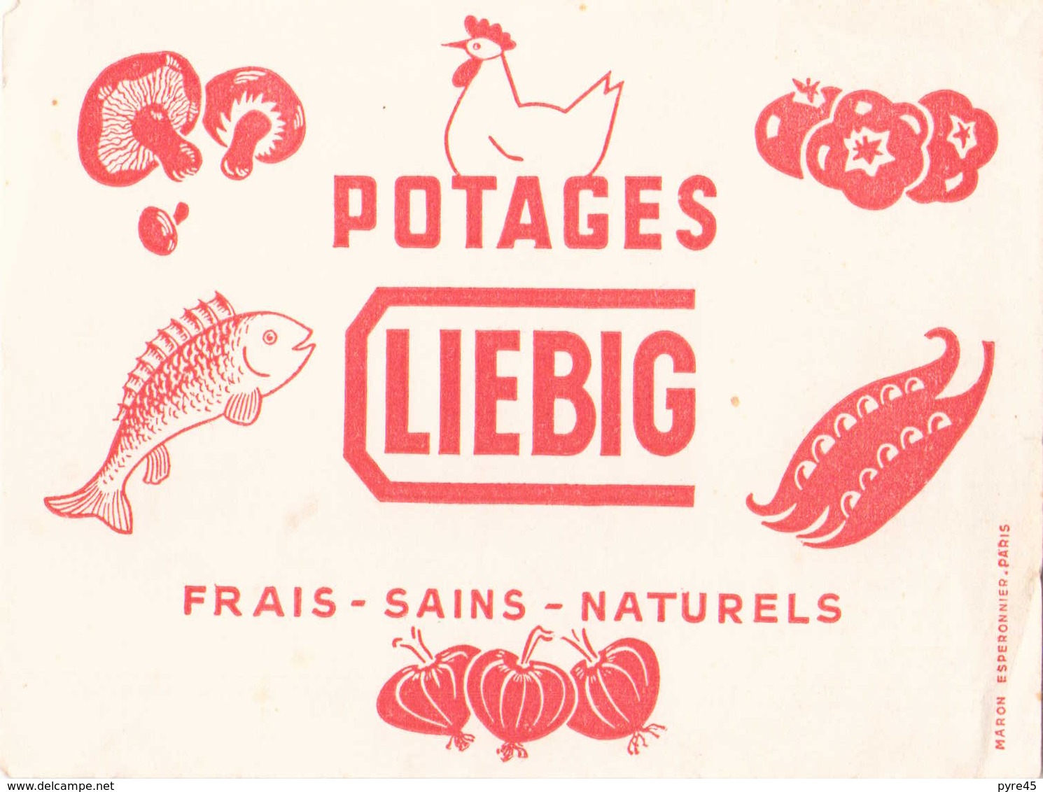 Buvard " Liebig " ( Pliures, Déchirures, Rousseurs, 20 X 14.5 Cm ) - Potages & Sauces