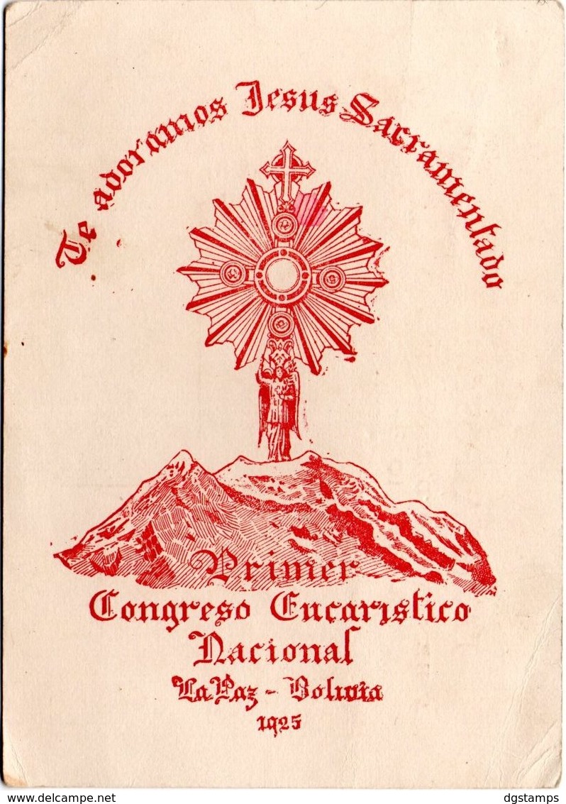 Bolivia 1925 Tarjeta Postal Beneficencia Congreso Eucarístico Nacional. - Bolivie