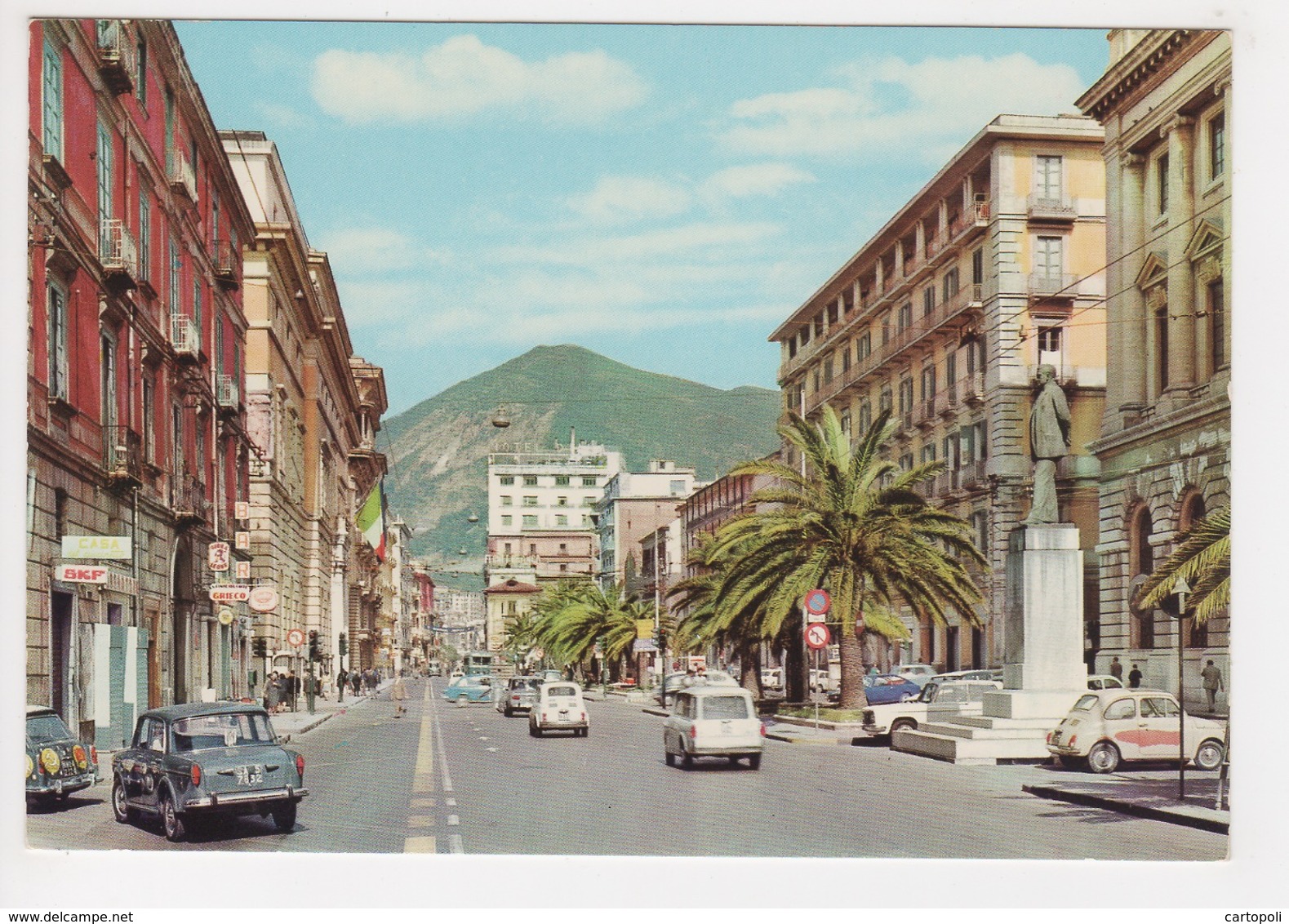 ^ SALERNO CORSO GARIBALDI AUTO CAR TARGA VISIBILE PANORAMA 259A - Salerno