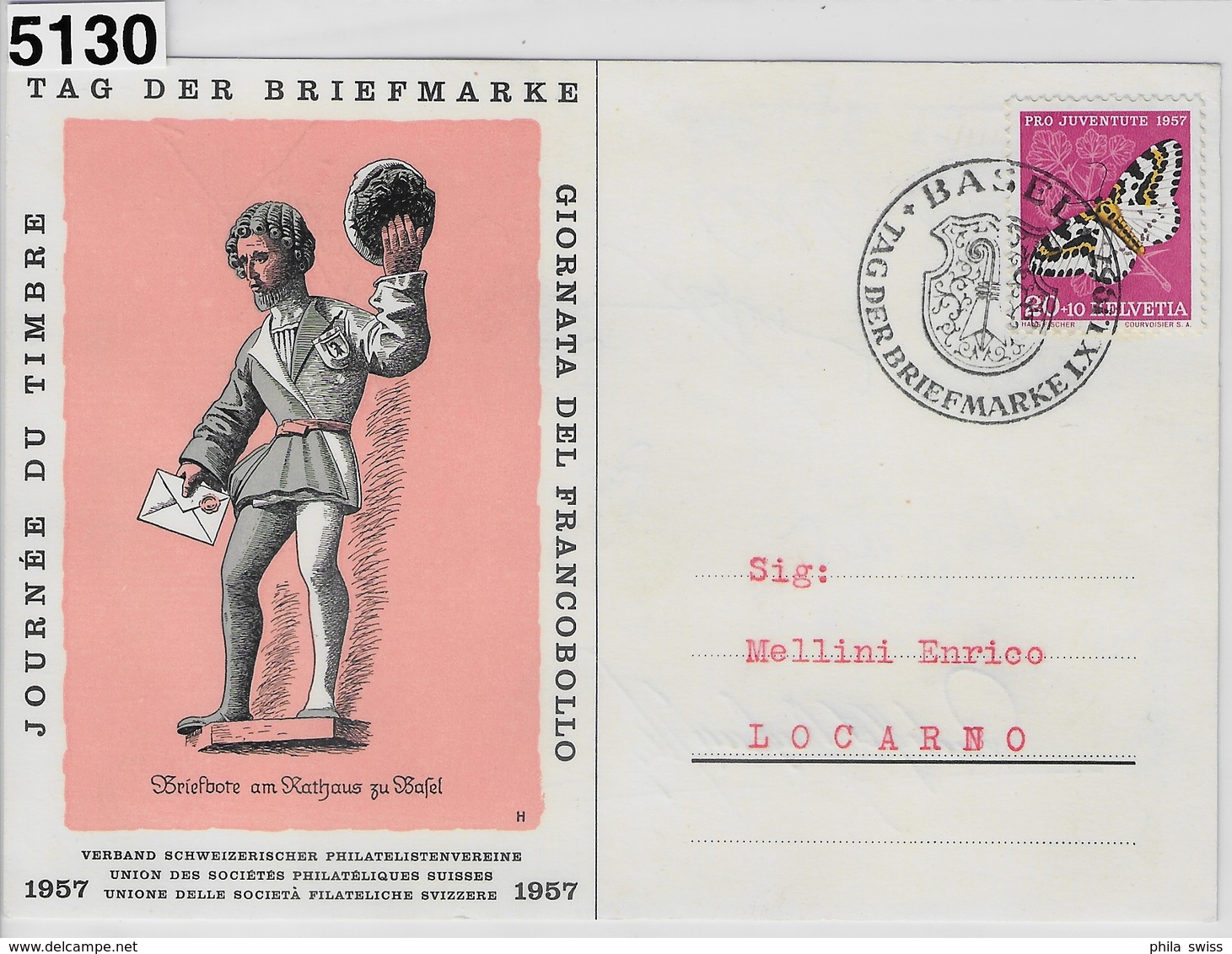 1957 Tag Der Briefmarke Journee Du Timbre 1.XII.57 - Poststempel