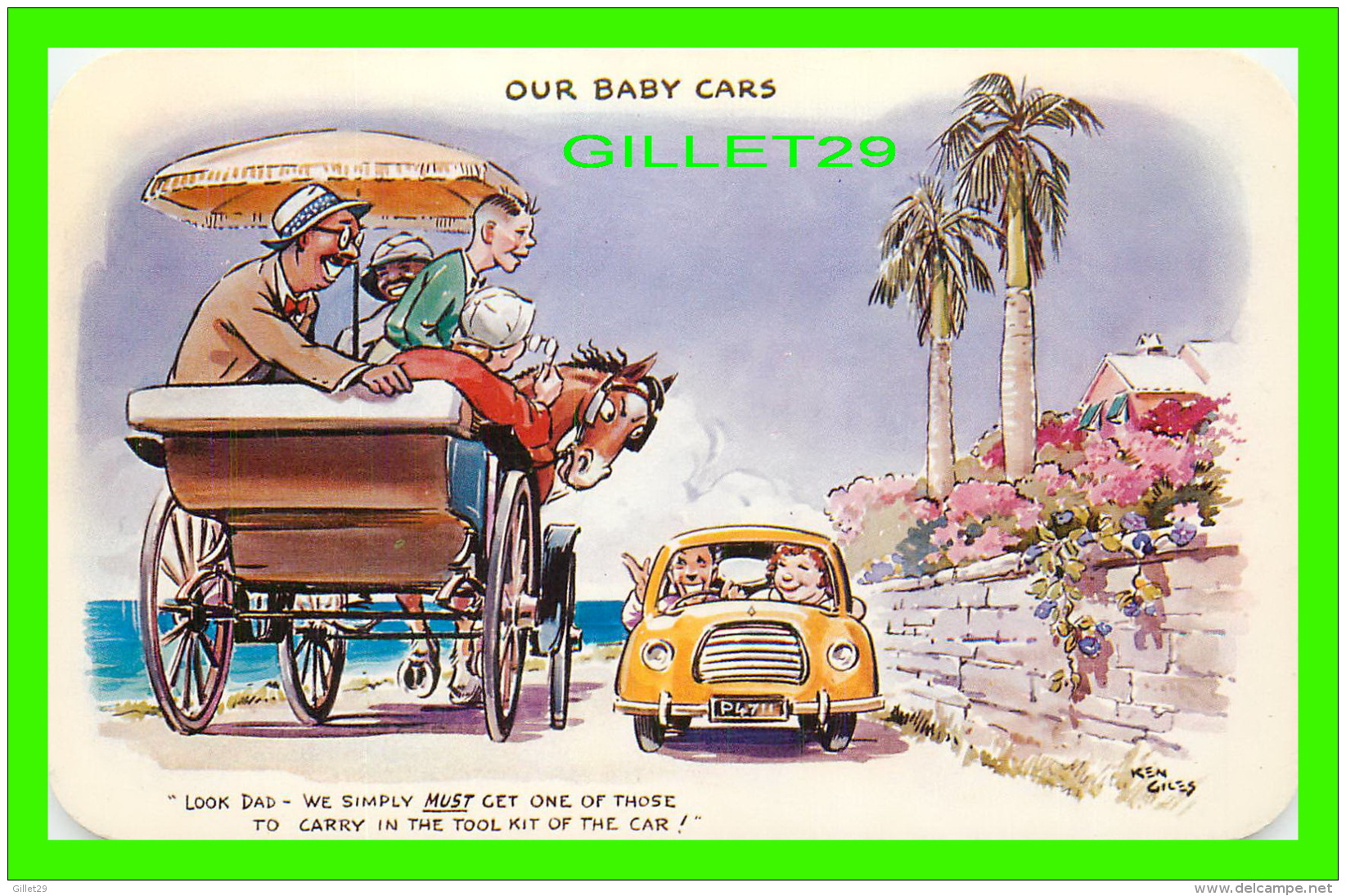 BERMUDA - ILLUSTRATOR, KEN GILES - COMICS,  OUR BABY CARS  - DEXTER PRESS INC - - Bermudes