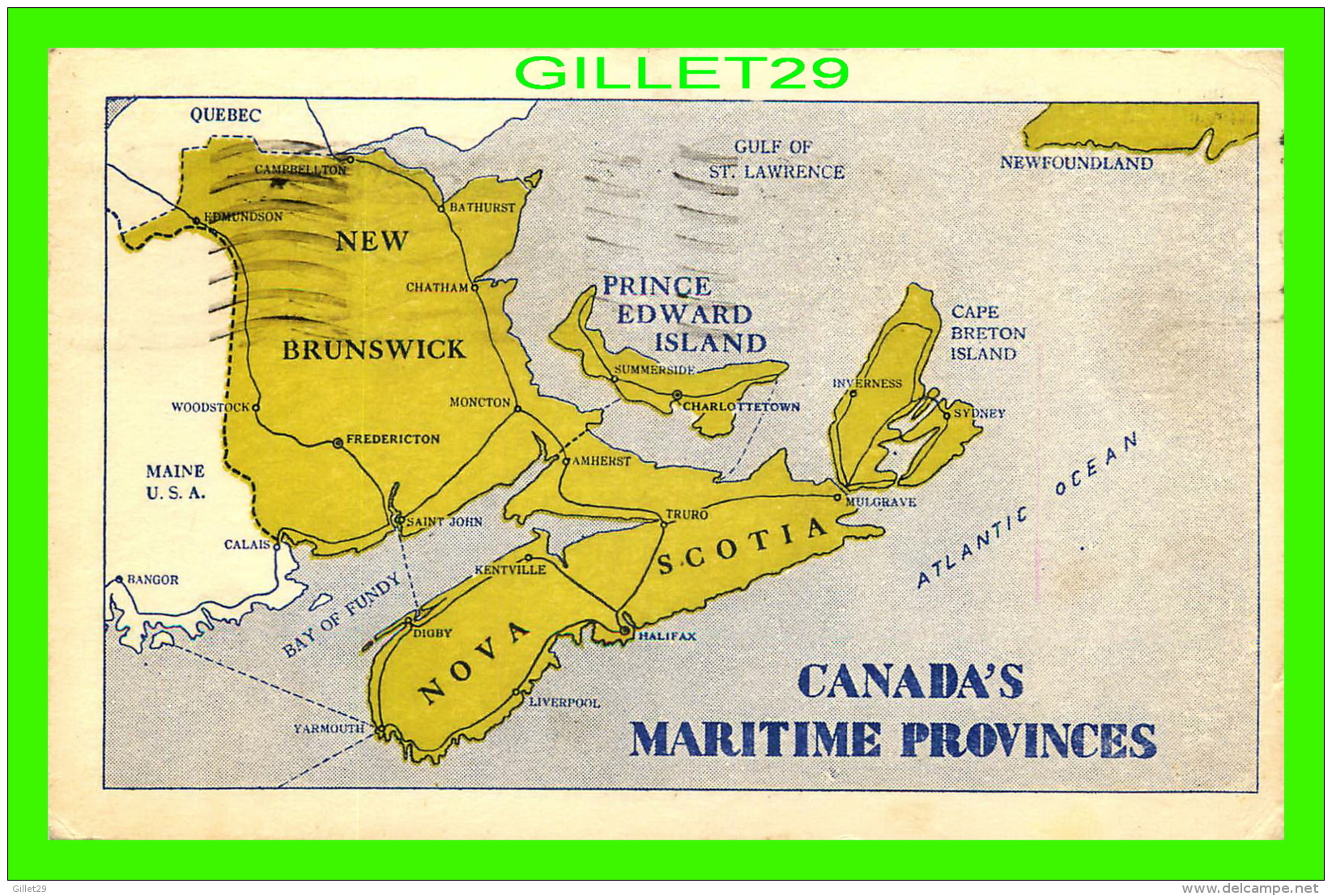 CARTES GÉOGRAPHIQUES - MAPS  - CANADA'S MARITIME PROVINCES - TRAVEL IN 1951 - - Cartes Géographiques