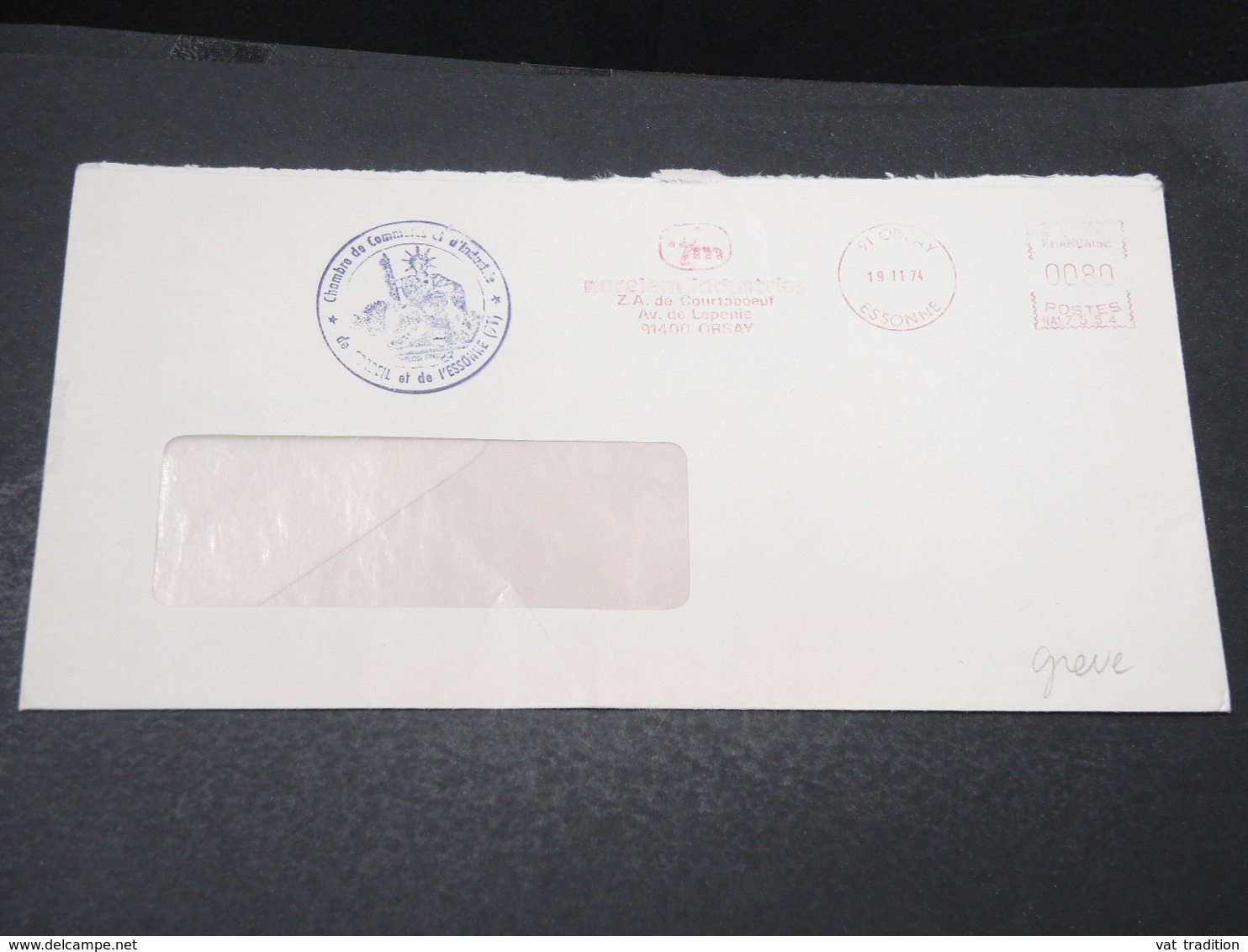 FRANCE - Grêves Des Postes En 1974 , Enveloppe De L 'Essonne , Cachet De La Chambre De Commerce - L 17061 - Dokumente