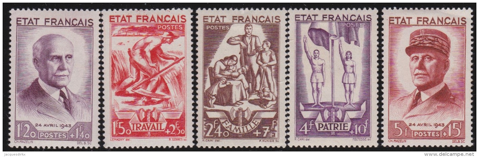 France   .    Yvert   576/580       .          *      .   Neuf  Avec  Charniere  .   /   .    Mint-hinged - Unused Stamps