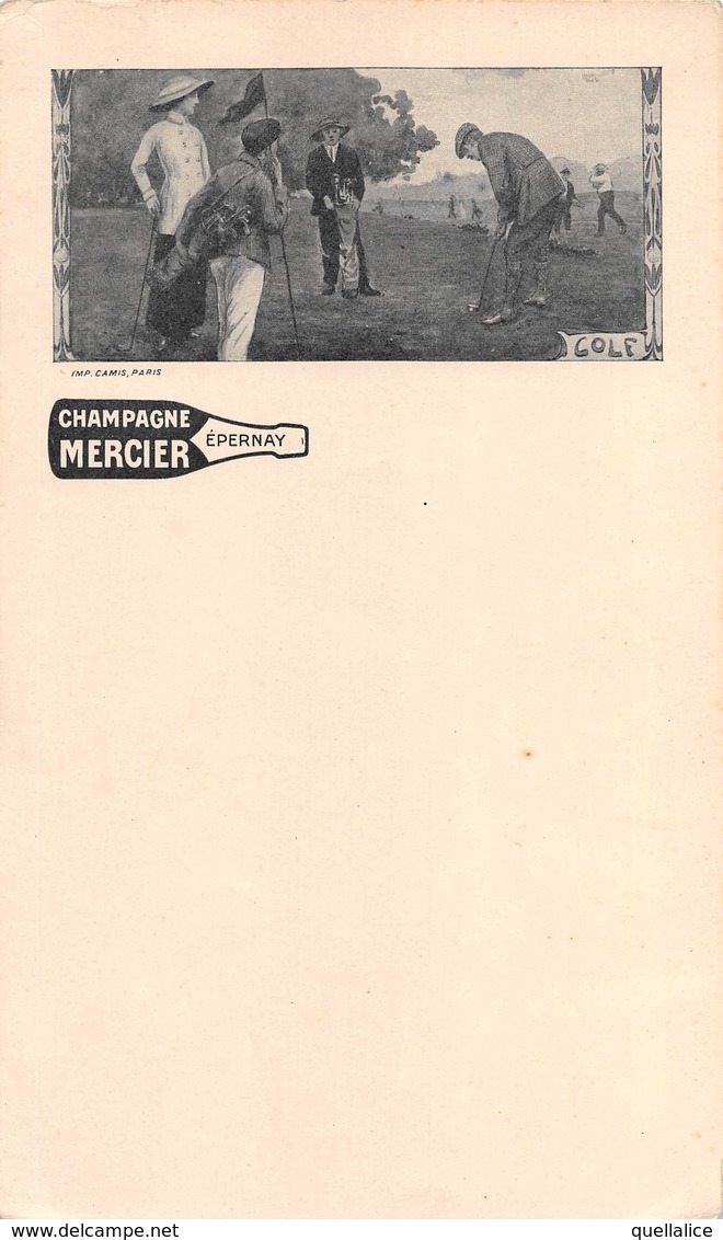 0011 "MENU - GOLF - CHAMPAGNE MERCIER - EPERNAY " MENU ORIGINALE, ILLUSTRATO, CIRCA 1930 - Visitekaartjes