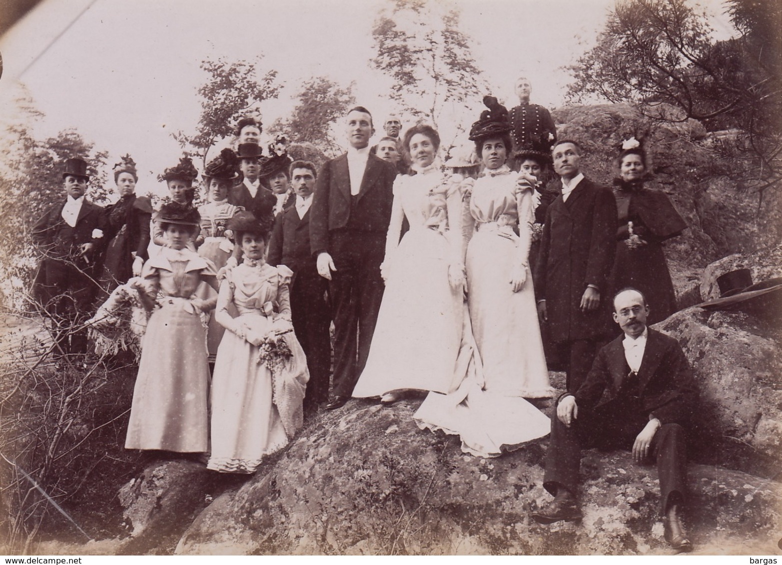 Photo Ancienne Fontainebleau Famille Moussoux Hamette De Chambray Mode Balde En Forêt - Lieux