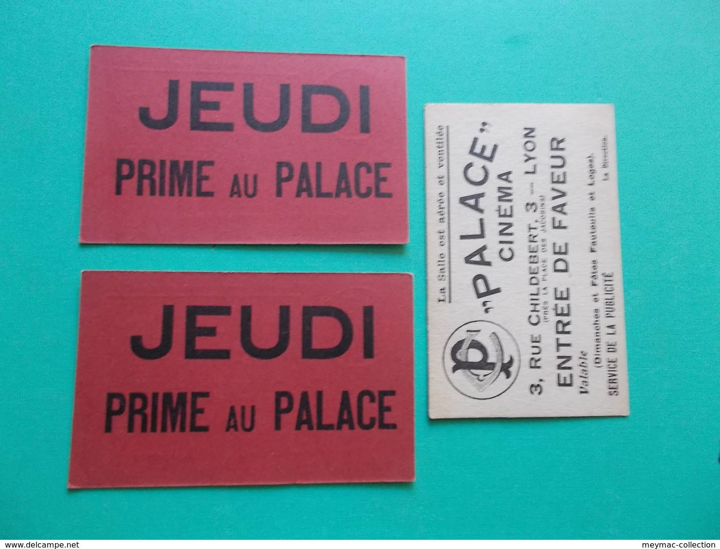 LYON 3 RUE CHILDEBERT PALACE CINEMA RARE TICKET ENTREE GRATUITE + 5 Cartes Cpa Offertes - Lyon 2