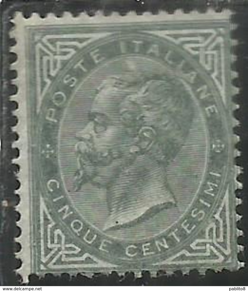 ITALIA REGNO ITALY KINGDOM 1863 1865 VITTORIO EMANUELE CENT. 5c MLH LONDRA DISCRETA CENTRATURA CERTIFICATO - Mint/hinged