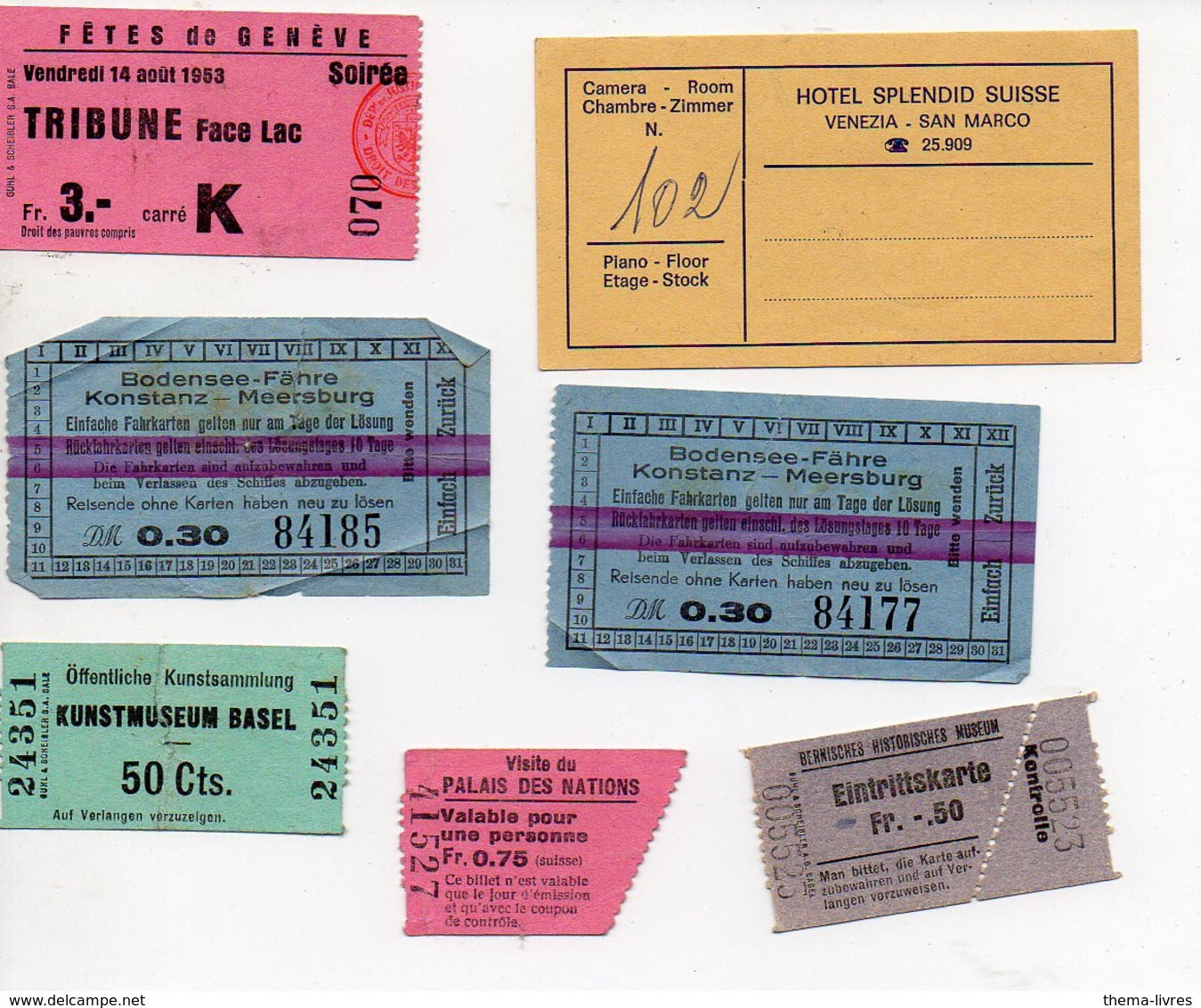 (Suisse) Lot De 7 Tickets Divers (entrée, Transport Etc.. (PPP12351) - Autres & Non Classés