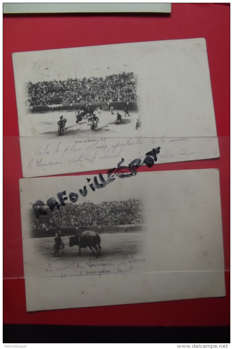 C P Corrida Lot 2 Cartes Reverte Toreando + Paso De Muleta - Corrida