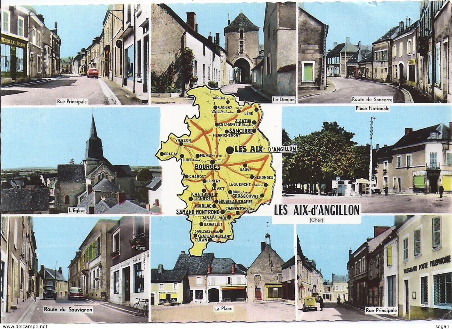 LES AIX D'ANGILLON   MULTIVUES   ANNEE 1972   CARTE RARE - Les Aix-d'Angillon