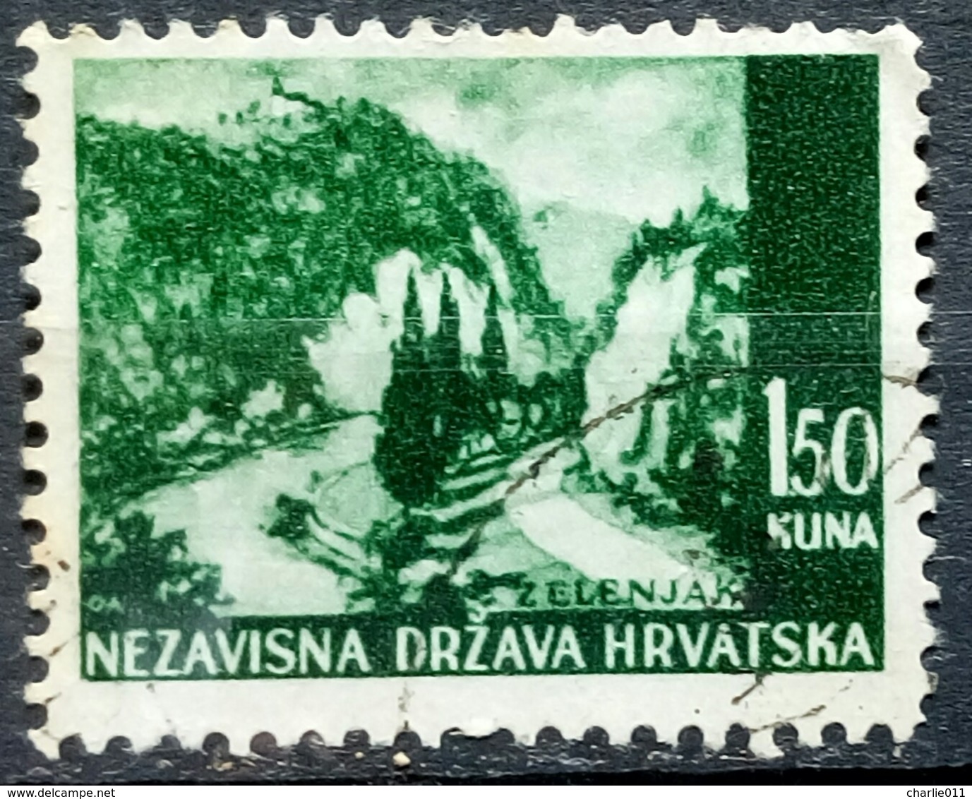 LANDSCAPES-ZELENJAK-1.50 K-ERROR-GREEN FIELD-NDH-CROATIA-1941 - Croatie