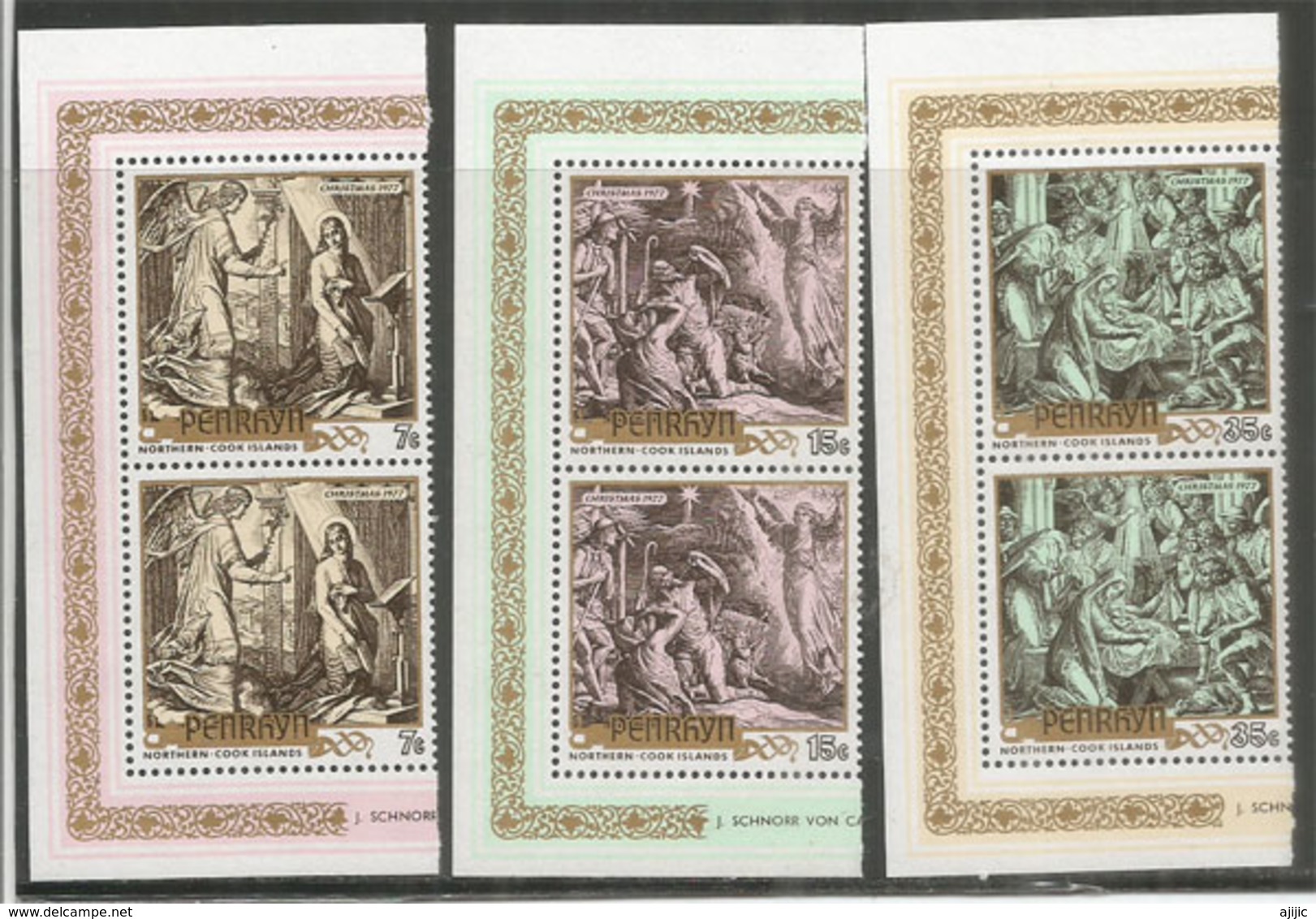 Noël Selon La Bible (tableaux Du Peintre Allemand Schnorr Von Carolsfeld), Serie 6 Timbres Neufs **  PENRHYN - Penrhyn