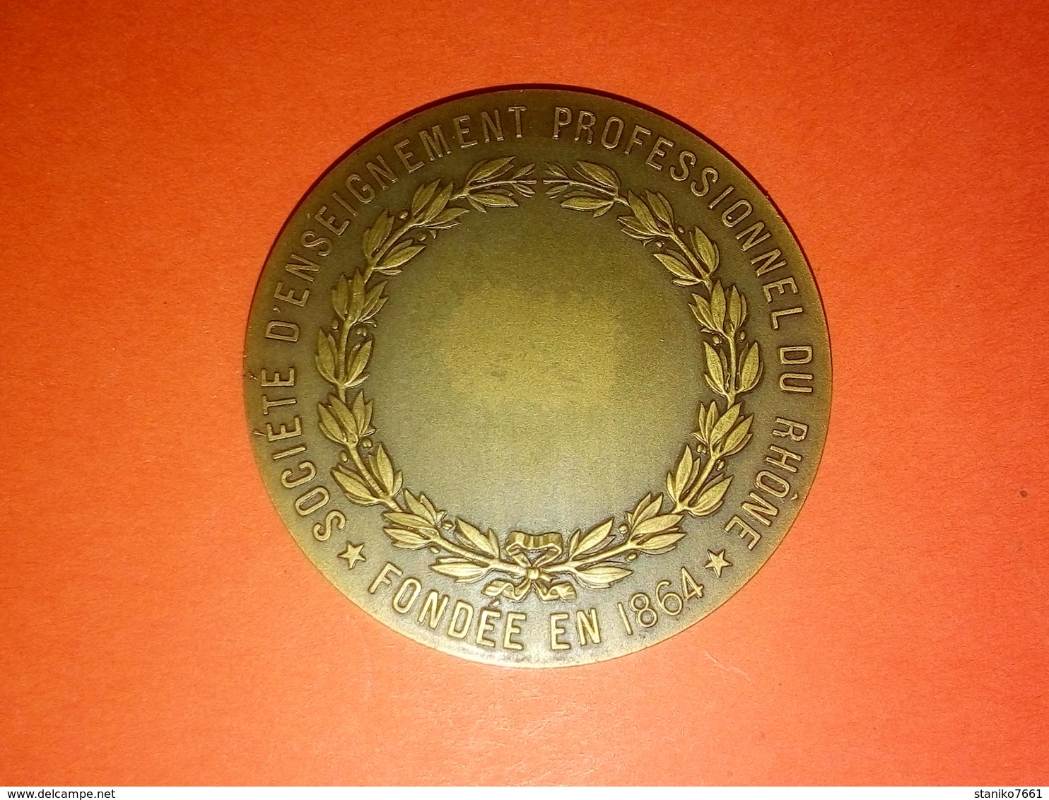 ANCIENNE MÉDAILLE BRONZE ENSEIGNEMENT PROFESSIONNEL DU RHÔNE 1864 Graveur à Identifier Diamètre 41 Mm 33.66 Gr. - Other & Unclassified