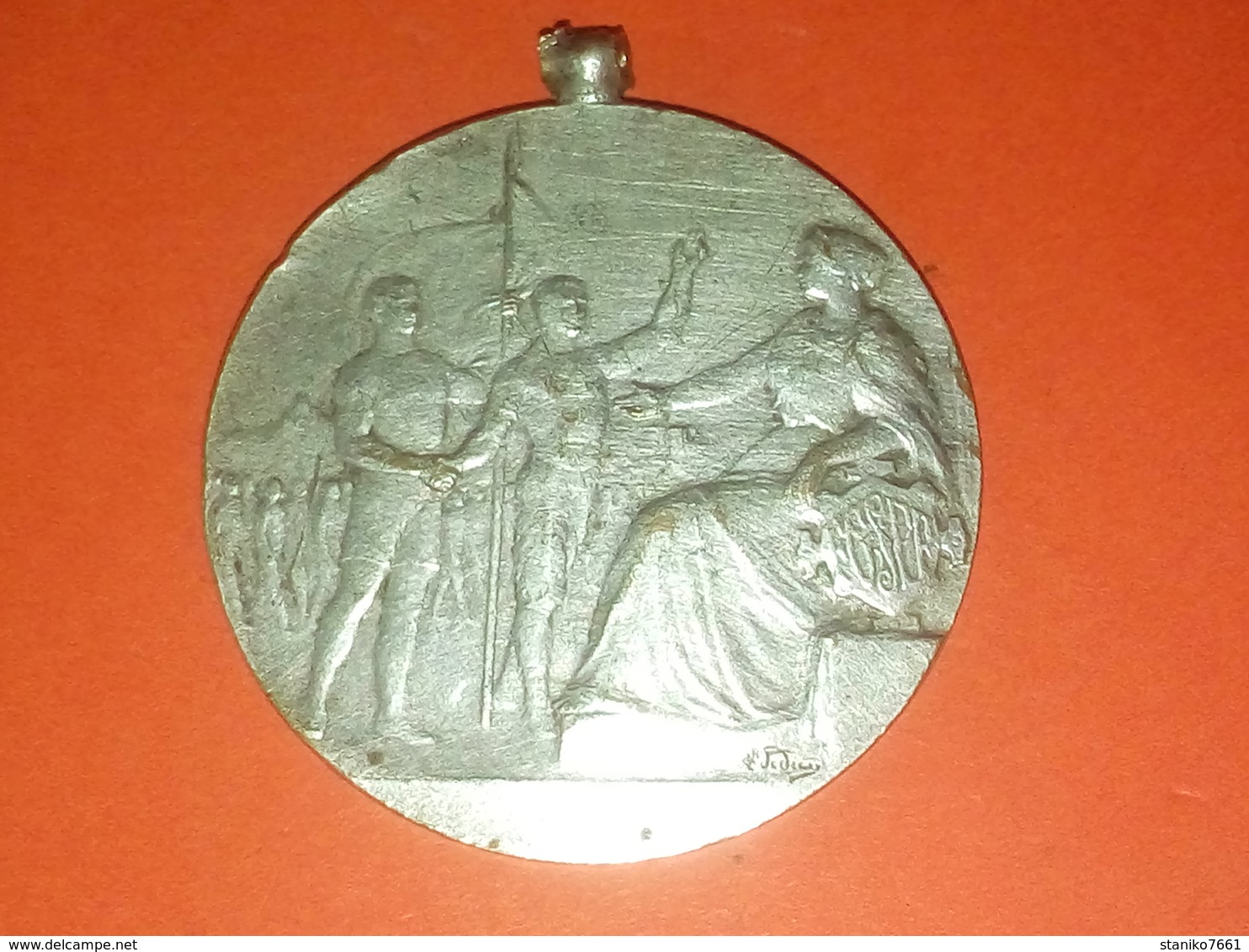 ANCIENNE MÉDAILLE BRONZE ARGENTE PATRONAGES DE FRANCE U.R.S. PARIS 1921 Graveur G. DEDIEU Diamètre 41 Mm 37.42 Gr. - Other & Unclassified