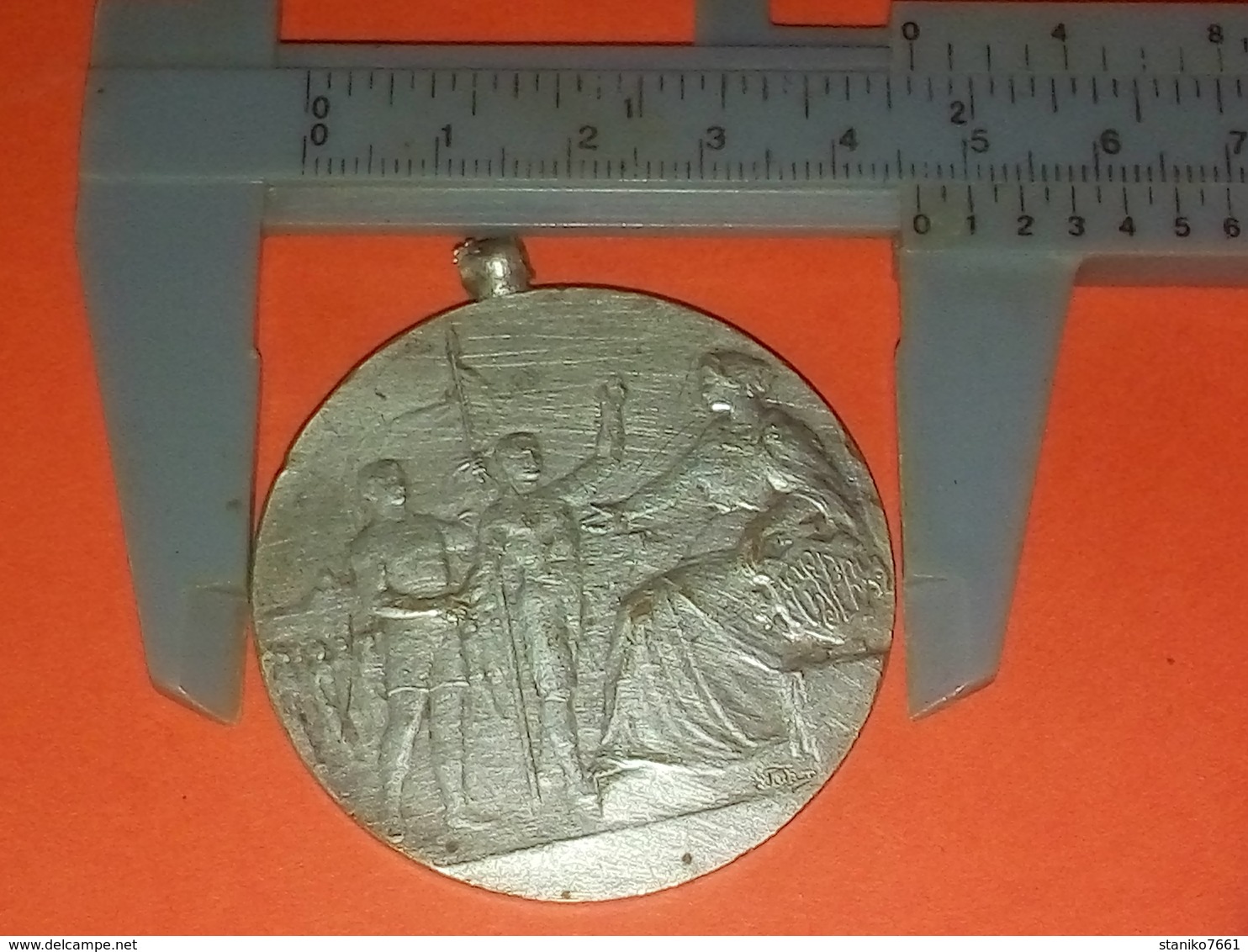 ANCIENNE MÉDAILLE BRONZE ARGENTE PATRONAGES DE FRANCE U.R.S. PARIS 1921 Graveur G. DEDIEU Diamètre 41 Mm 37.42 Gr. - Autres & Non Classés