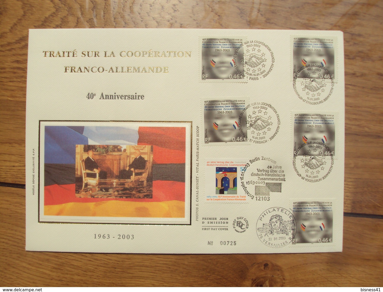 Traité Franco Allemand 3542 // Premier Jour FDC //  1 Enveloppe Max  // 2003 + Timbre Allemand - 2000-2009