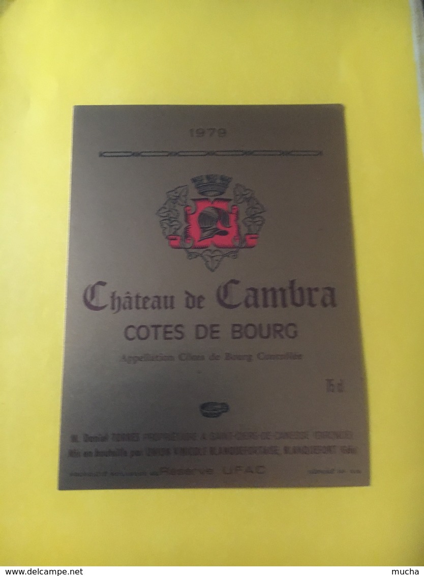 8201 - Château De Cambra 1979 Côtes De Bourg - Bordeaux