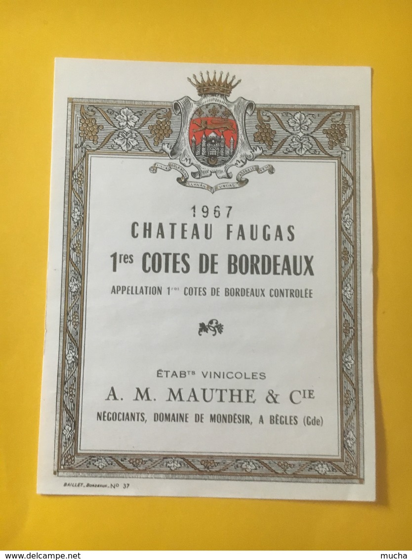 8219 - Château Faugas  1967 - Bordeaux