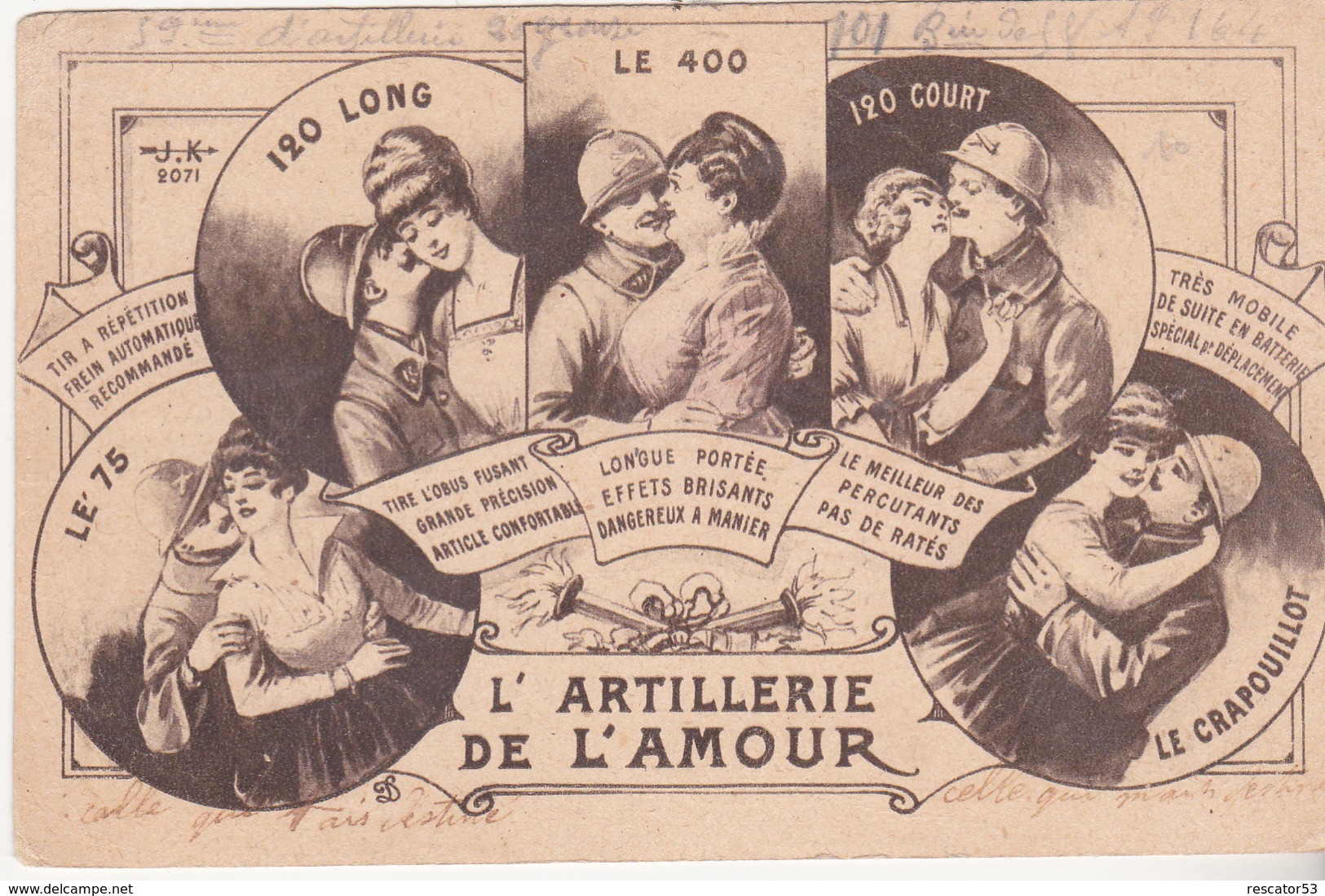 Rare Cpa 'artillerie De L'amour - 1914-18