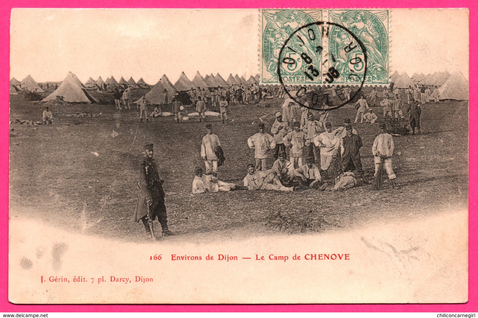 Le Camp De Chenove - Tente - Militaire - Arme - Animée - Edit. J. GERIN - 1906 - Chenove