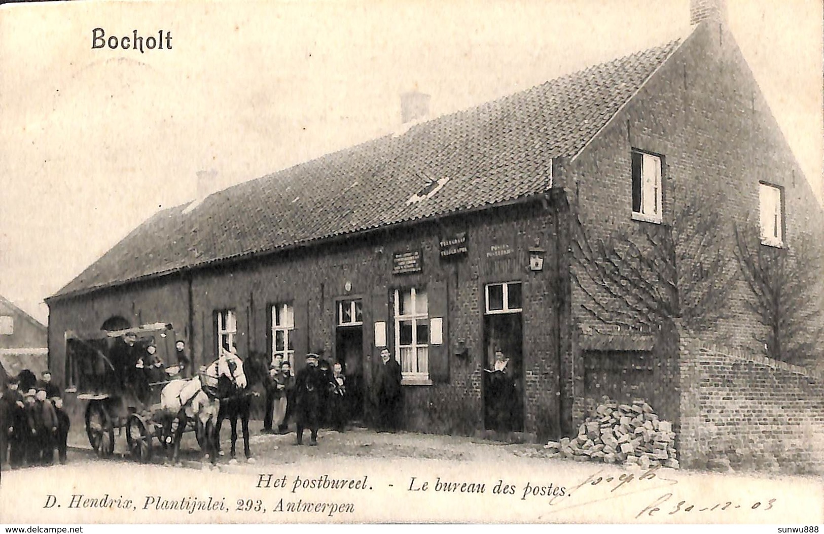 Bocholt - Het Postbureel - Le Bureau Des Postes (top Animatie, Malle Poste Stamlijn ? D. Hendrix, 1903) - Bocholt