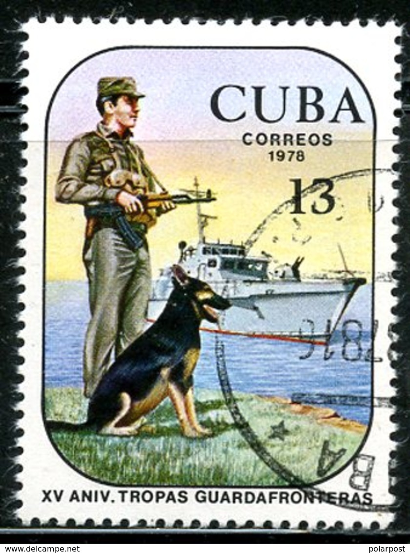 MK140 CUBA 1978 2279 15th Anniversary Of The Border Troops. Dogs. Ships. Military - Militaria