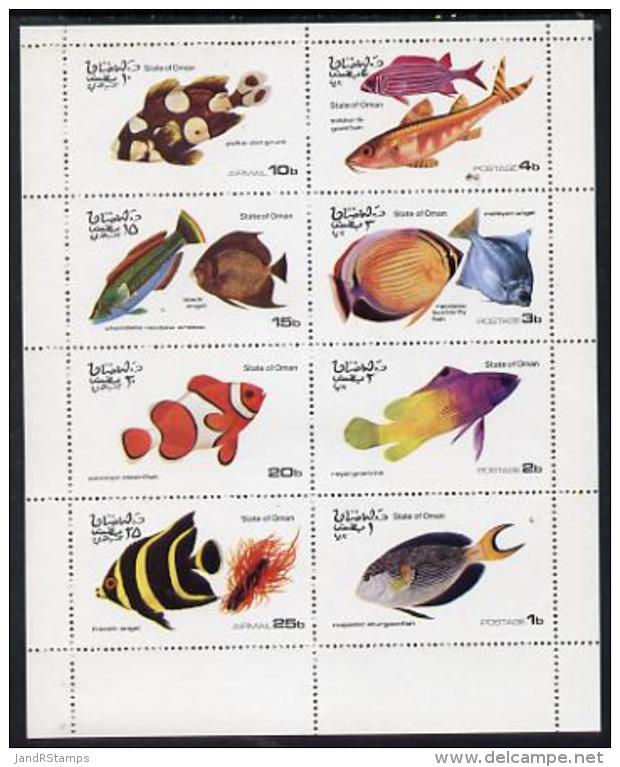 5003 (Marine) Oman 1974 Tropical Fish Perf Set Of 8 Values (1b To 25b) Unmounted Mint - Marine Life