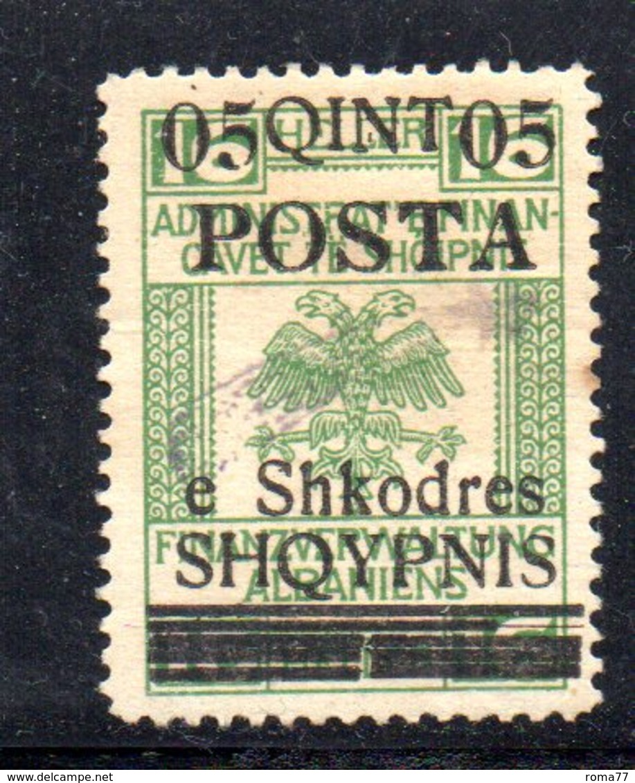 490 47 - ALBANIA 1919 ,  Soprastampa Cometa Adestra Yvert  N. 74 Nuovo  * - Albanië