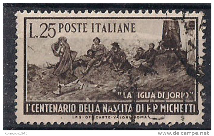 ITALIA  1951 FRANCESCO PAOLO MICHETTI  SASS. 671  USATO VF - 1946-60: Usati
