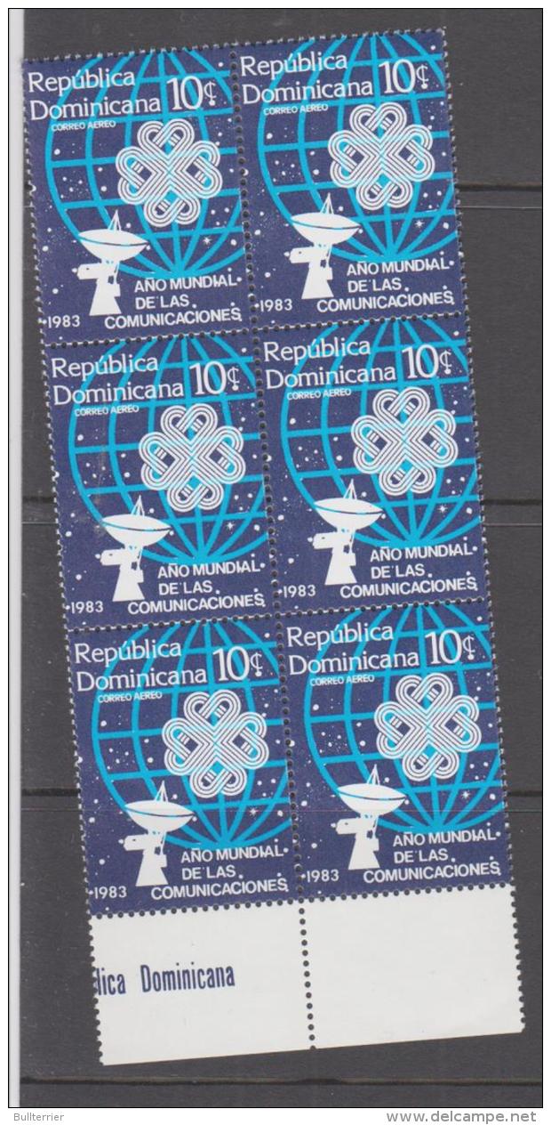 TELECOM - DOMINICAN REP - 1983- WORLD COMMUNICATIONS YEAR BLOCK OF 6 MNH - Telecom