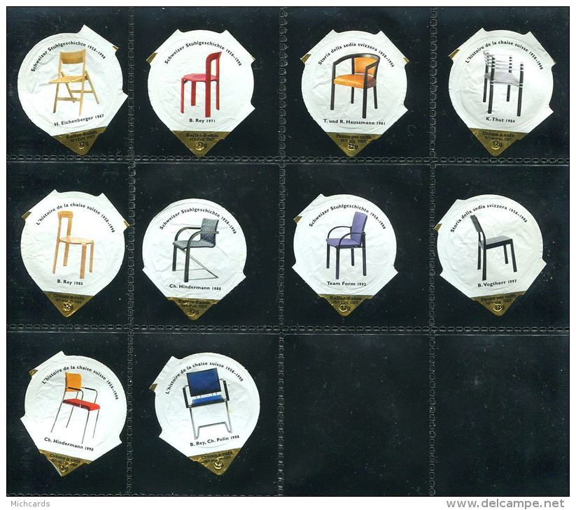 696 - Chaises II - Serie Complete De 10 Opercules Suisse - Opercules De Lait