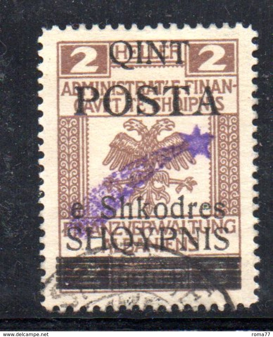 490 48 - ALBANIA 1919 ,  Soprastampa Cometa A Destra Yvert  N. 73  Usato - Albania