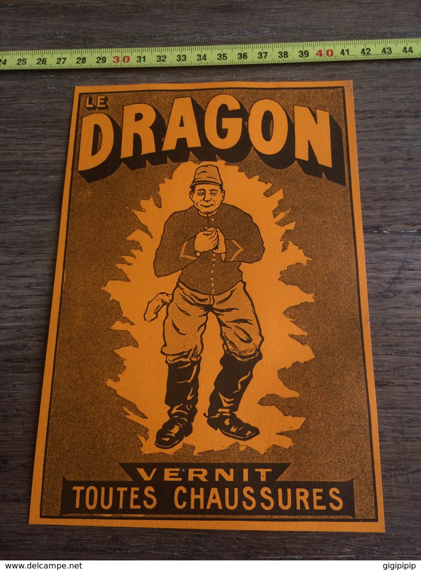 1930 PUBLICITE VERNIS CHAUSSURES DRAGON CIRAGE LION NOIR GEORGE MONTROUGE - Collezioni