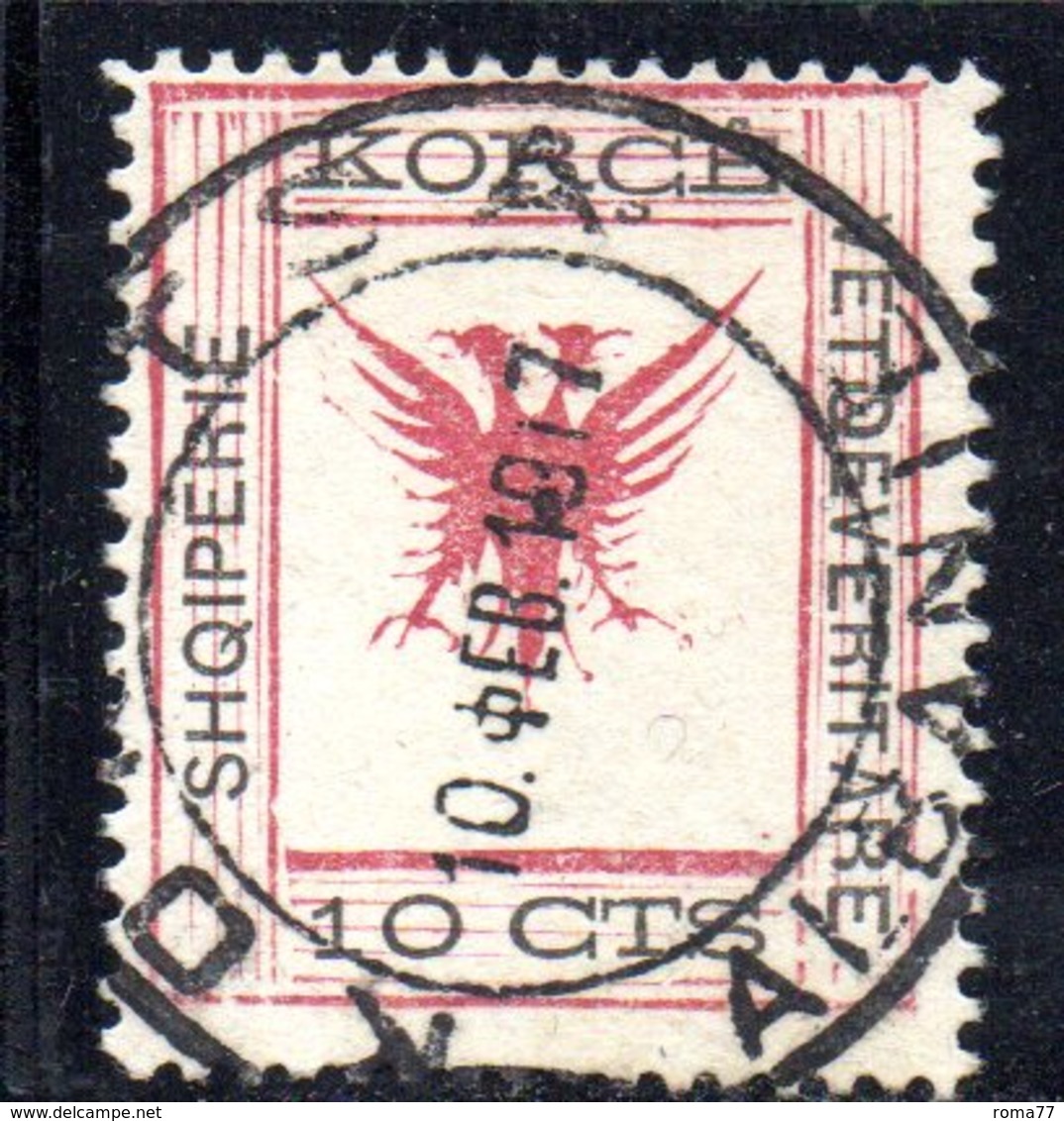 490 66 - ALBANIA 1917 ,  Koritza Yvert  N. 48  Usato  (SHQIPERIE) - Albania