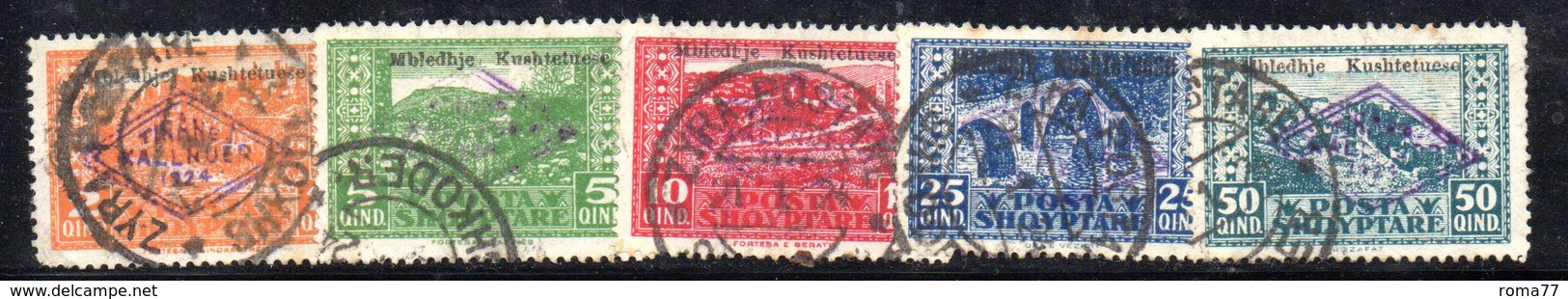 101 490 - ALBANIA 1924 ,  Assemblea  Yvert  N. 130/136  Usato - Albania