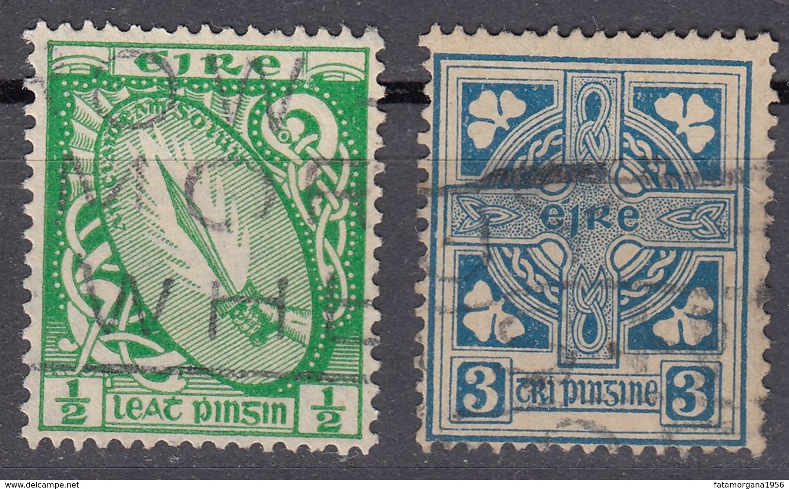 IRLANDA - IRLANDE - EIRE - 1922/1924 - Lotto 2 Valori Usati: Yvert 40 E 45. - Used Stamps