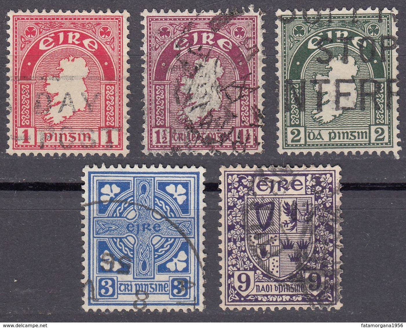 IRLANDA - IRLANDE - EIRE - 1941/1944 - Lotto 5 Valori Usati: Yvert 79, 80, 81, 83 E 87. - Used Stamps