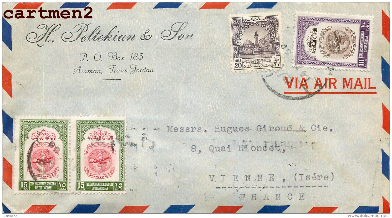 H. PELTEKIAN ARMENIE ARMENIAN LIBAN BEYROUTH AMMAN TRANS-JORDAN JORDANIE JORDANIA STAMP TIMBRE PHILATELIE - Arménie