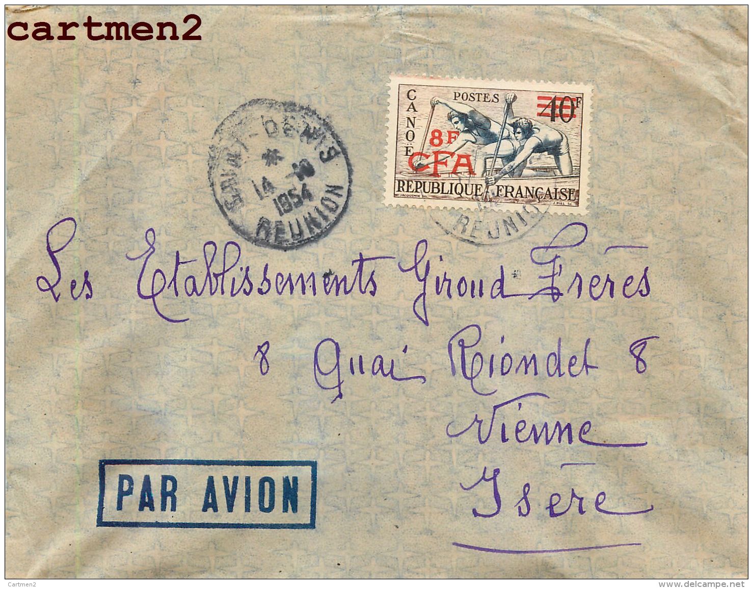 ILE DE LA REUNION SAINT-DENIS J. CHATEL SURTAXE CFA STAMP TIMBRE PHILATELIE DOM-TOM - Saint Denis