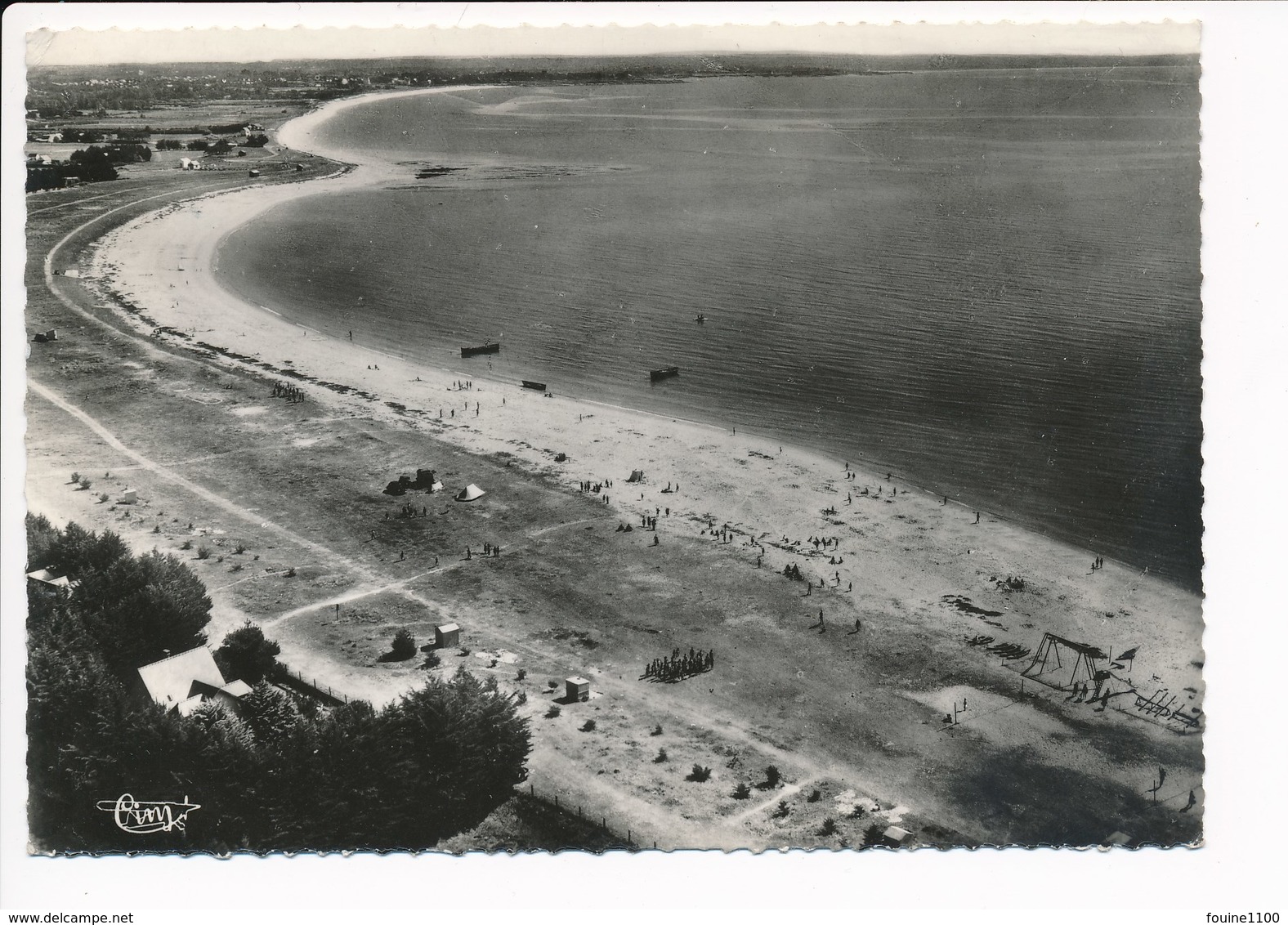 Carte  ( Format 15 X 10,5 Cm ) De L' ILE TUDY  La Grande Plage      ( Recto Verso ) - Ile Tudy